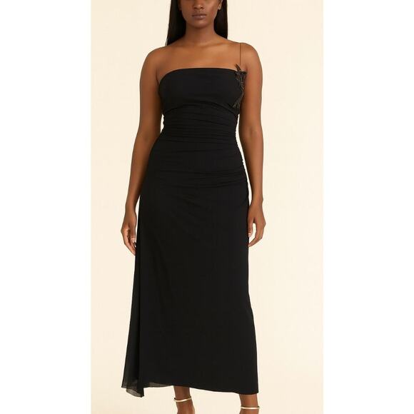 Vintage City Triangles dress maxi form fitting bod con ruched sides embellish SM - Picture 1 of 11
